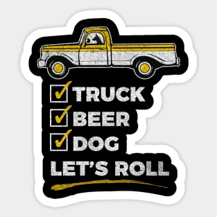 Country Dog - Dog and Truck Weekend Checklist graphic Sticker